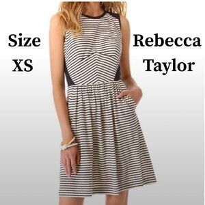 Rebecca Taylor Striped Fit & Flare Knit Dress – Size XS
